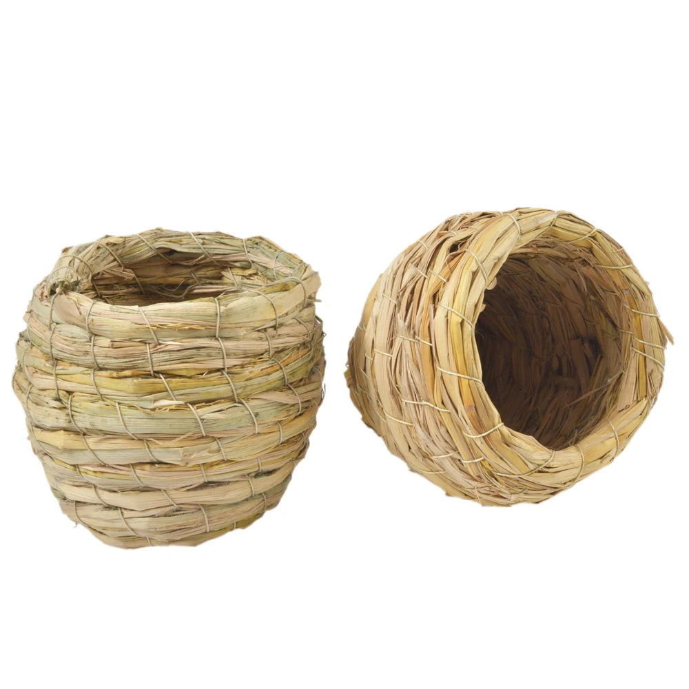 Natural Handmade Straw Bird Nest Pigeon House Parrot Nest Warm Pet