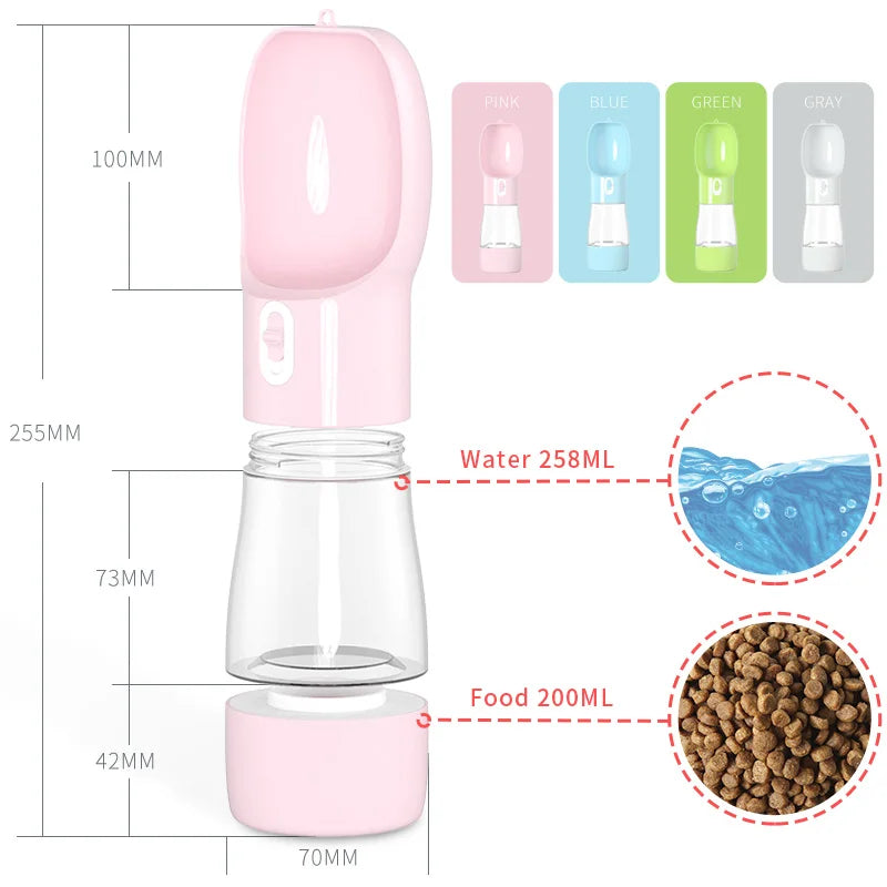 Pet Dog Water Bottle Feeder Bowl Portable Water Food Bottle Pets