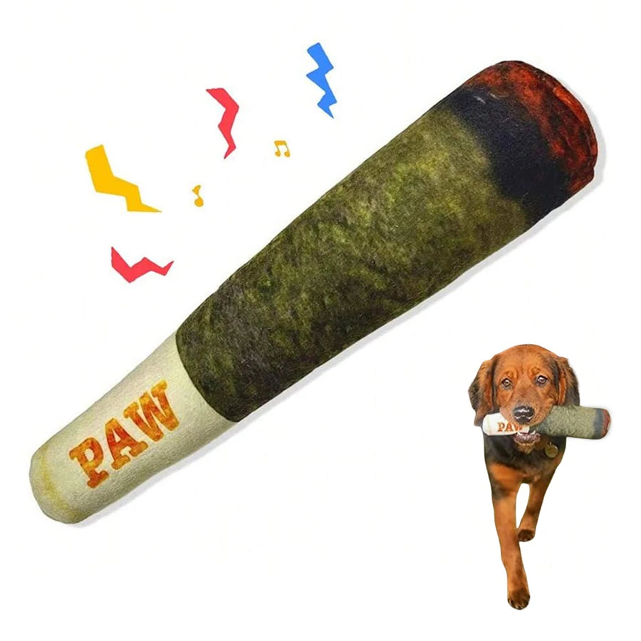 Funny Interactive Dog Toys - Cigar Design Plush Squeaky Pet Toys