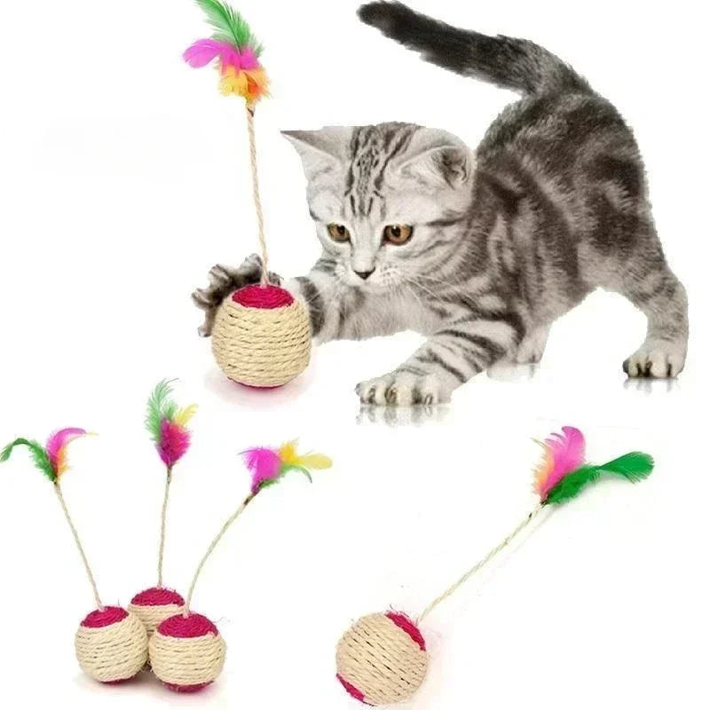 Cat Toy Sisal Scratching Ball Training Interactive Toy for Kitten Pet