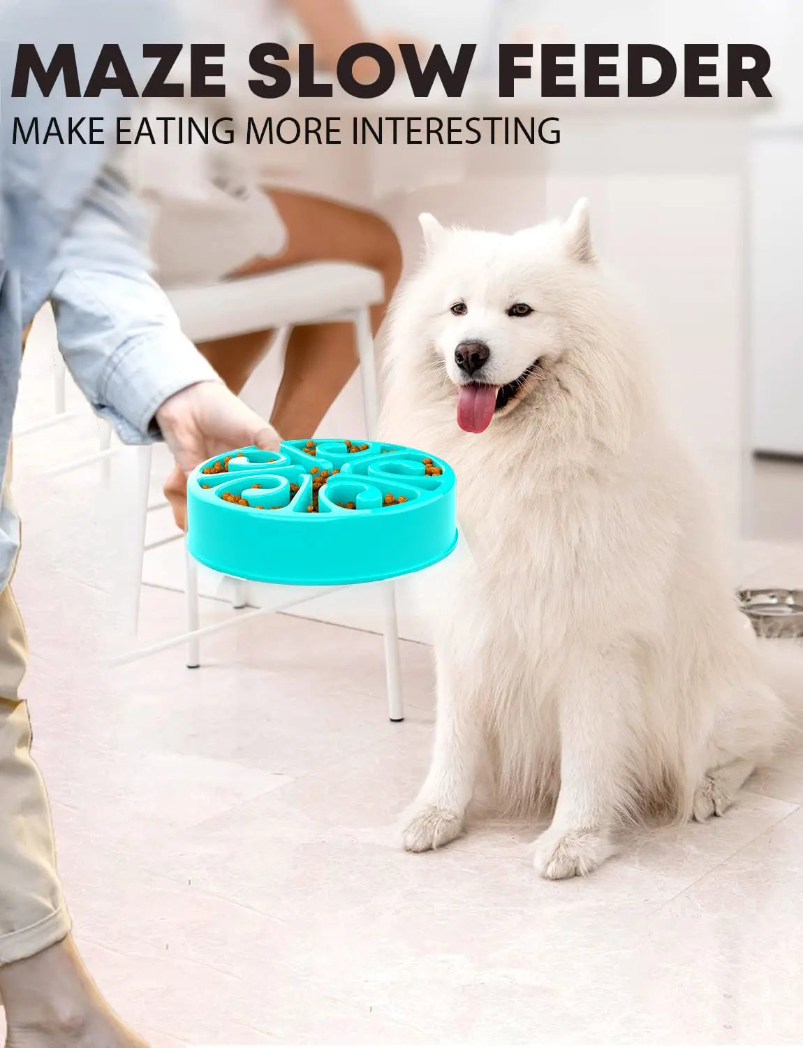 Pet Dog Slow Feeder Bowl Fun Non Slip Anti-Gulping Slower Food